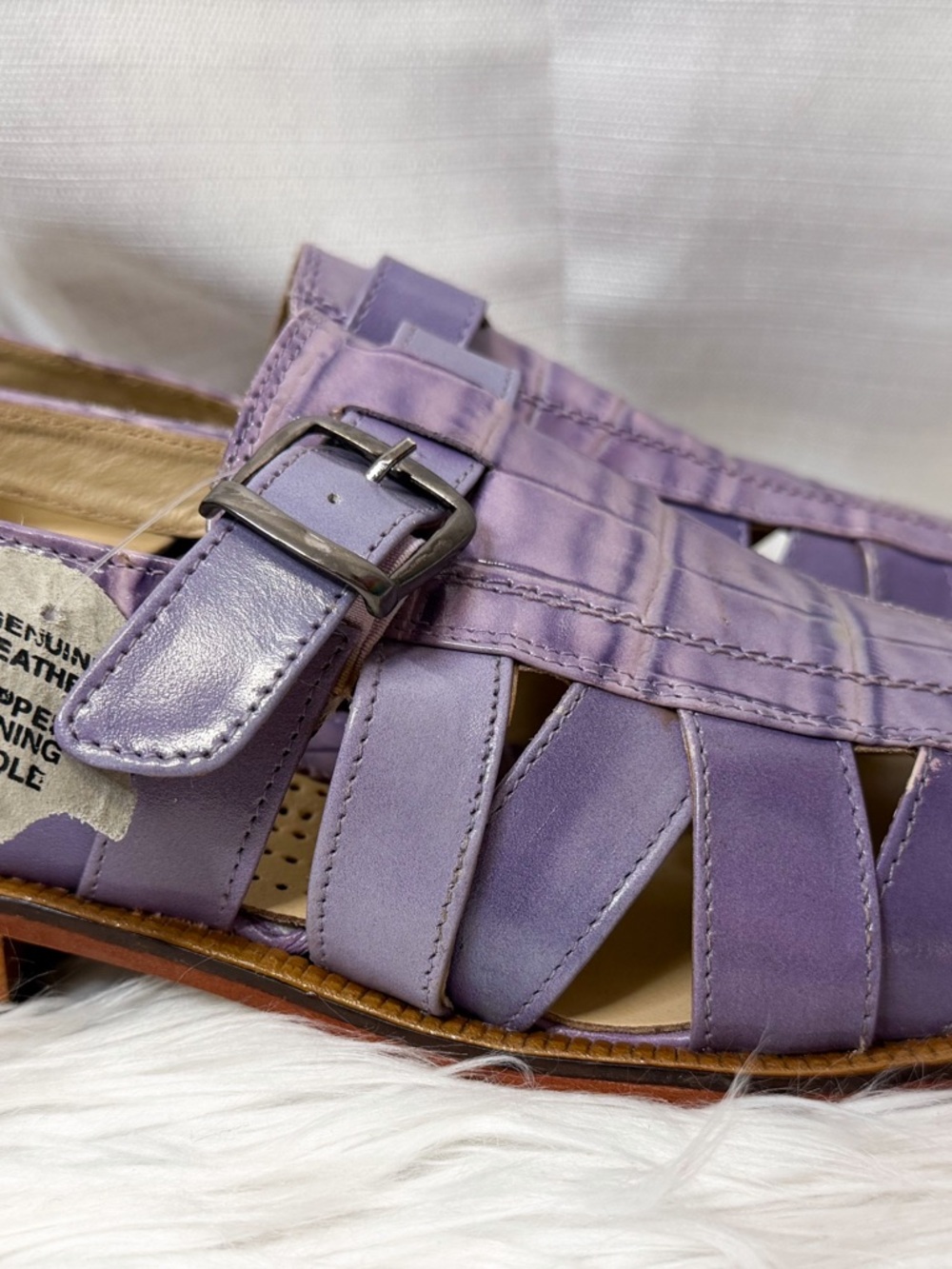 Giorgio Brutini Purple Leather Croc Fisherman Sandals Men’s 10 - Picture 4 of 8